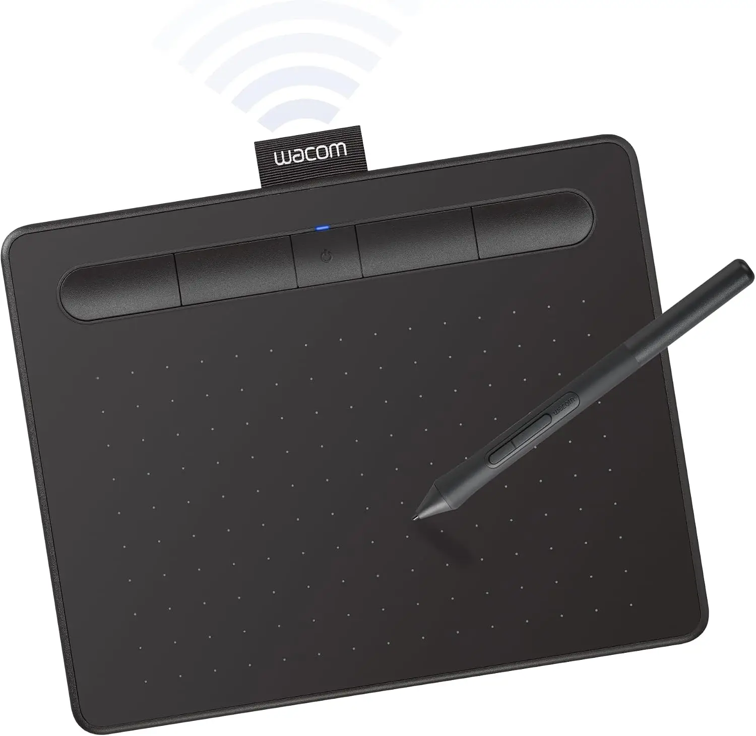 Bluetooth Graphics Drawing Tablet with 4 Customizable ExpressKeys, Portable for Teachers, Students and Creators, Compatible with Chromebook Mac OS Android and Windows - Black