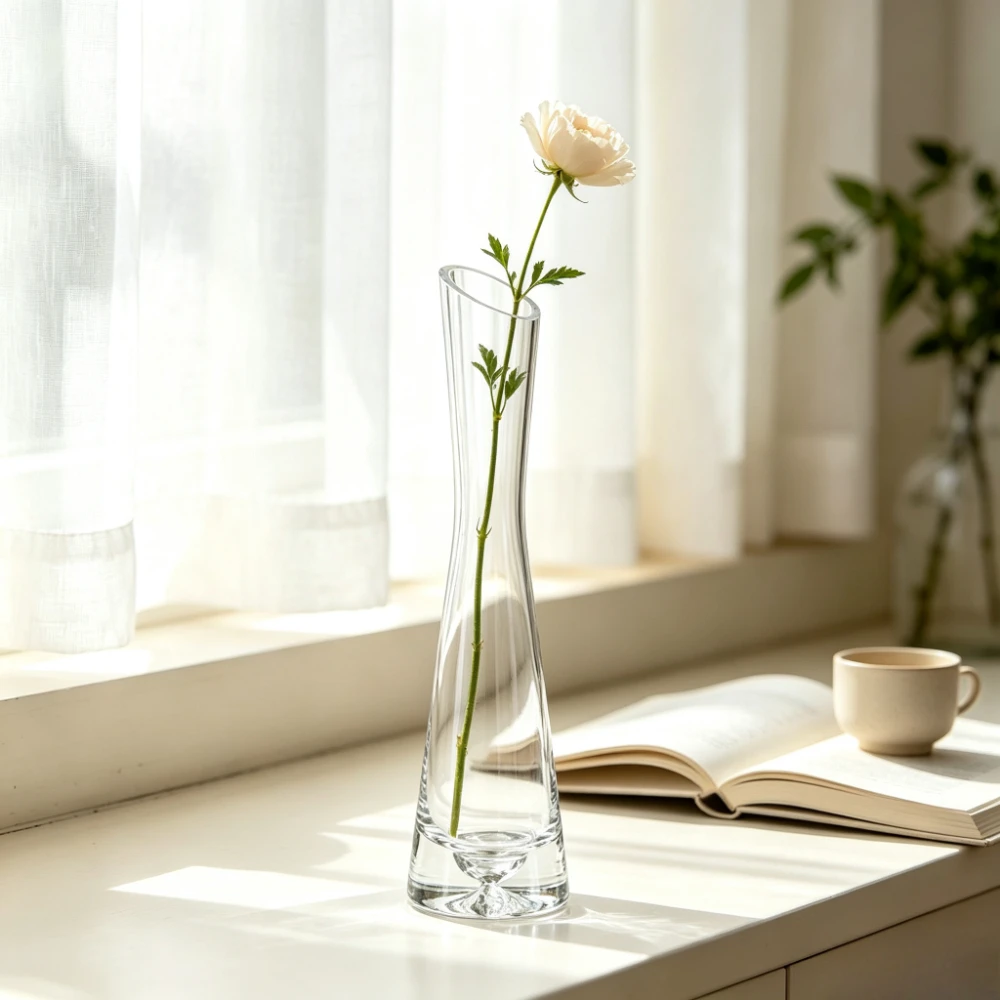 İskandinav Şeffaf Cam Vazo İnc - Glass Vase Nordic incelemesi ve fiyatı