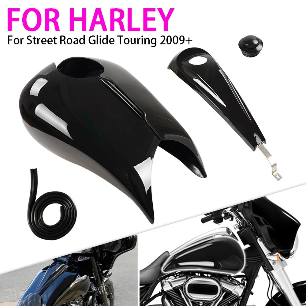 

New Stretched Gas Tank Covers Fuel Shrouds Fit For Harley Touring Street Glide Electra Glide Road Glide 2009 - 2023