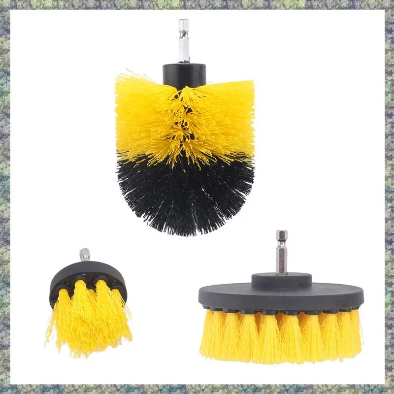 WON 3Pcs Eletric Drill Brush Tile Grout Power Scrubber Cleaning Tub Cleaner Combo Tool For Power Tools