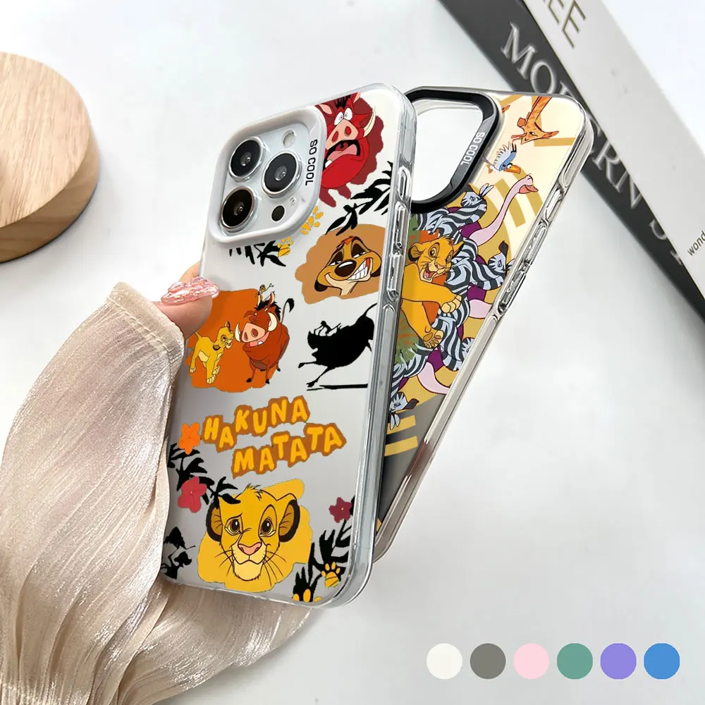 Disney The Lion King Cartoon Phone Case For iPhone 14 15 16 13 12 11 Pro 7 8 Plus X XR XS Max Cqoue Cool Laser Matte Cover