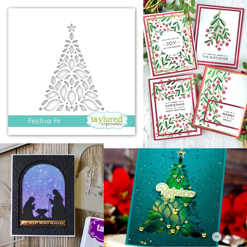 2025 New Christmas Tree Stencils Pattern Graffiti Drawing Tool Spray Painting Template DIY Window Scrapbooking Decoration