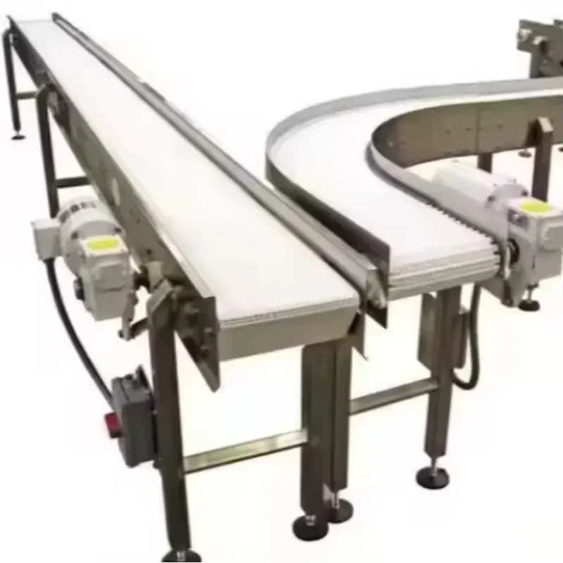 Belt conveyor line 90 degree circular conveyor belt turns to curved conveyor belt