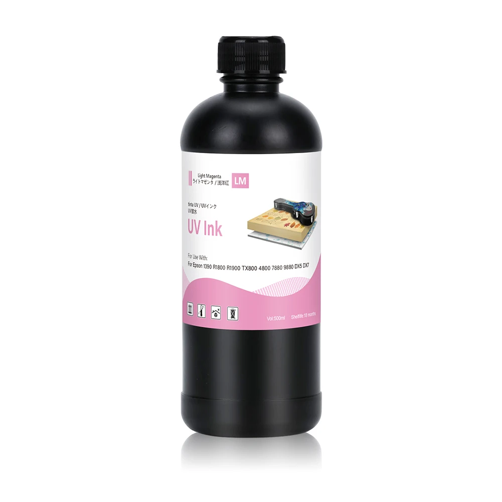 Winnerjet 500ML UV-Tinte für DX5 DX6 DX7 TX800 XP600 Druckköpfe für Epson 1390 L800 L1800 R1800 Drucker, Tinte für alle UV-Drucker 10