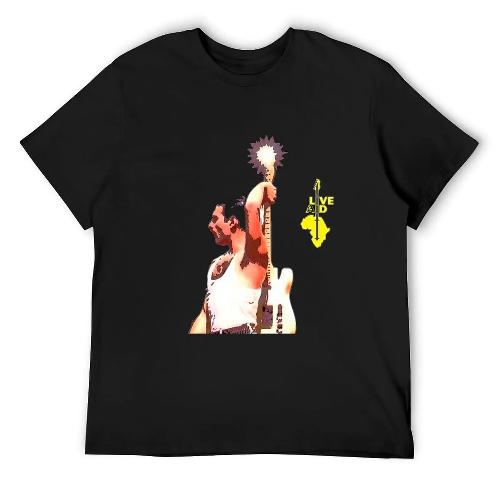 Live Aid Freddie guitar T-Shirt blacks vintage anime shirt new edition graphic t shirts funny t shirts for men