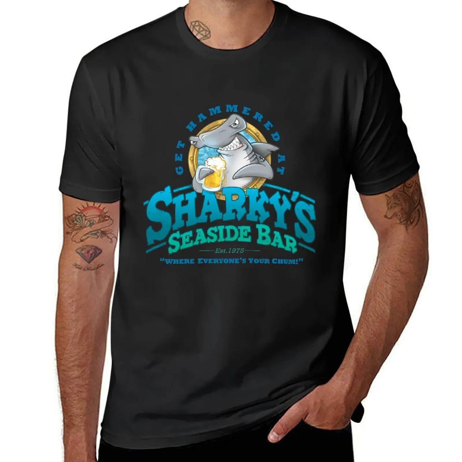 Sharky's Seaside Bar T-Shirt quick-drying cute clothes t shirt men