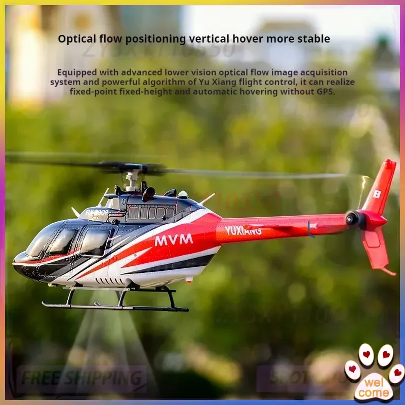 

New Huey F07/Bell F08 Simulation Electric Rc Helicopter Remote Control Model Optical Flow Positioning Aerobatic Toy For Ages 14+