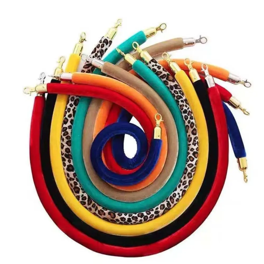 1.5m Long Flannel Sling Twisted Lining Barrier Rope Soft and Smooth Warning Velvet Barrier Rope Welcoming Queuing Columns