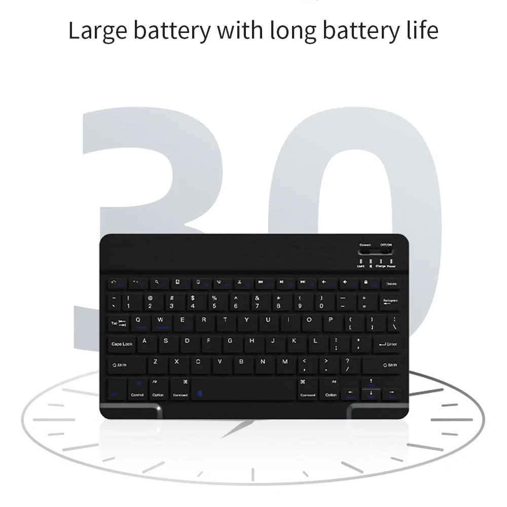 Klawiatura bezprzewodowa Bluetooth dla urządzeń z systemem iOS, Android i Windows, tabletów, iPad Air Mini Pro, klawiatura w kolorze ciemnozielonym, wersja hiszpańska, koreańska, portugalska.