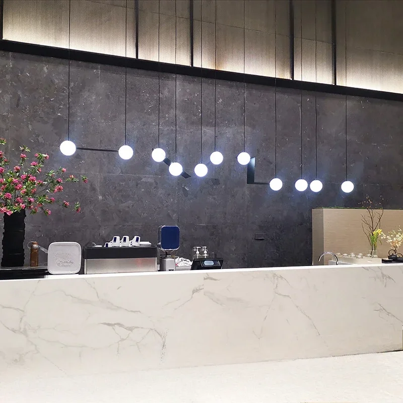 Simple Modern Kitchen Table Decoration Dining Office Geometric Glass Lamp Nordic Pendant Lamp Creative Individual Chandelier