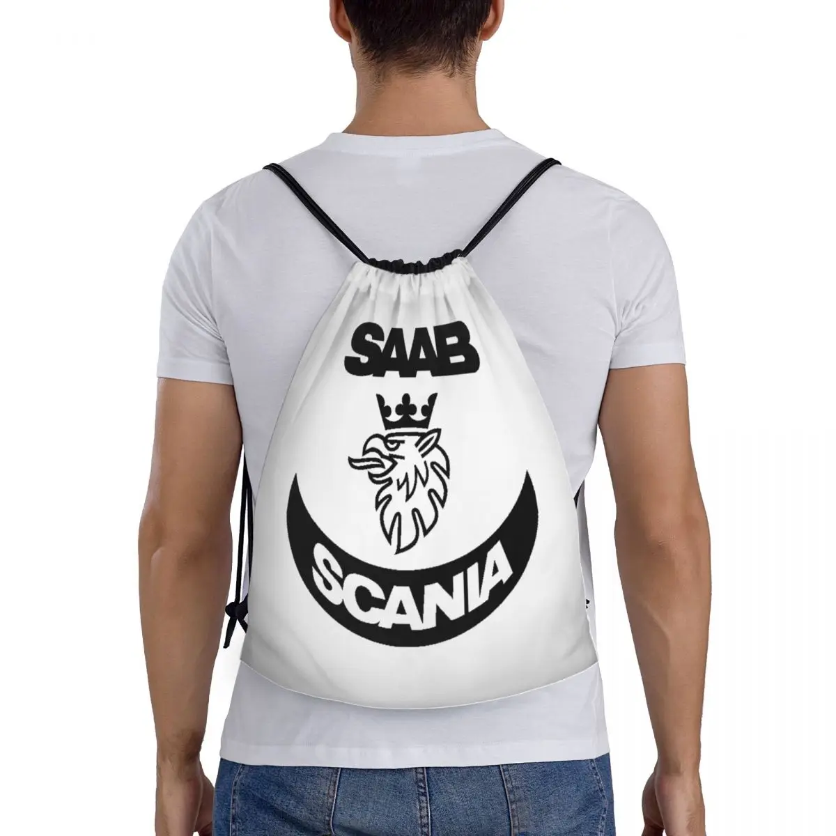 Saco de cordão personalizado para compras e ioga, mochilas de ginástica, esportes, carro, Suécia, Saabs, Scanias, automóvel, carro