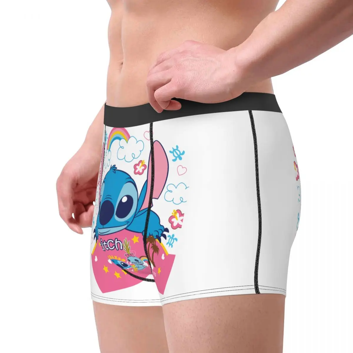 غرزة التلفزيون الكرتون الرسوم المتحركة الملابس الداخلية الرجال مثير طباعة مخصص سراويل بوكسر سراويل #3