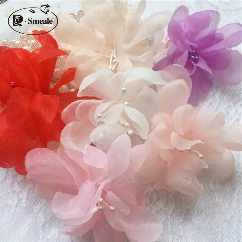 Multicolor Organza Flowers, Handmade Accessories, Bridal Clothing Headdress, RS2790
