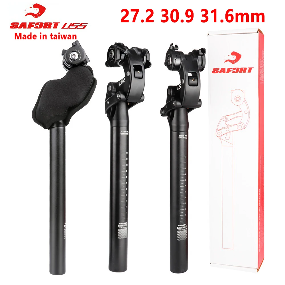 Taiwan SAFORT-USS MTB Bicycle Shock Absorber Seatpost 27.2/28.6/30.9/31.6mm 365mm Travel 50mm Mountain Suspension Bike Seat Tube