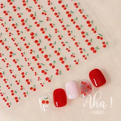 Summer Nail Art Stickers Cherry Fruit Lemon Decals Self Adhesive DIY Decals Nail Art Decoration Slider Manicure Accessories