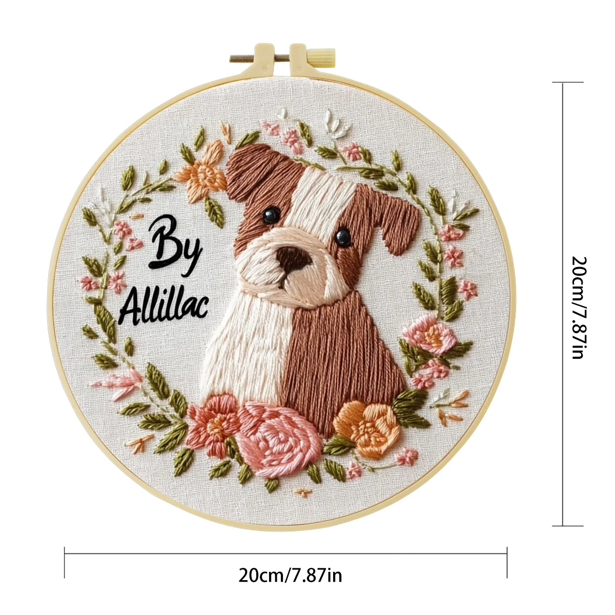 1 Stück 20X20CM/15X15CM 7,87/6,3 Zoll Niedlicher kleiner Hund Taschen-Stickerei-Starter-Kit DIY-Set Handarbeits-Malerei Nadelkunst Heimdekoration – Detail 6
