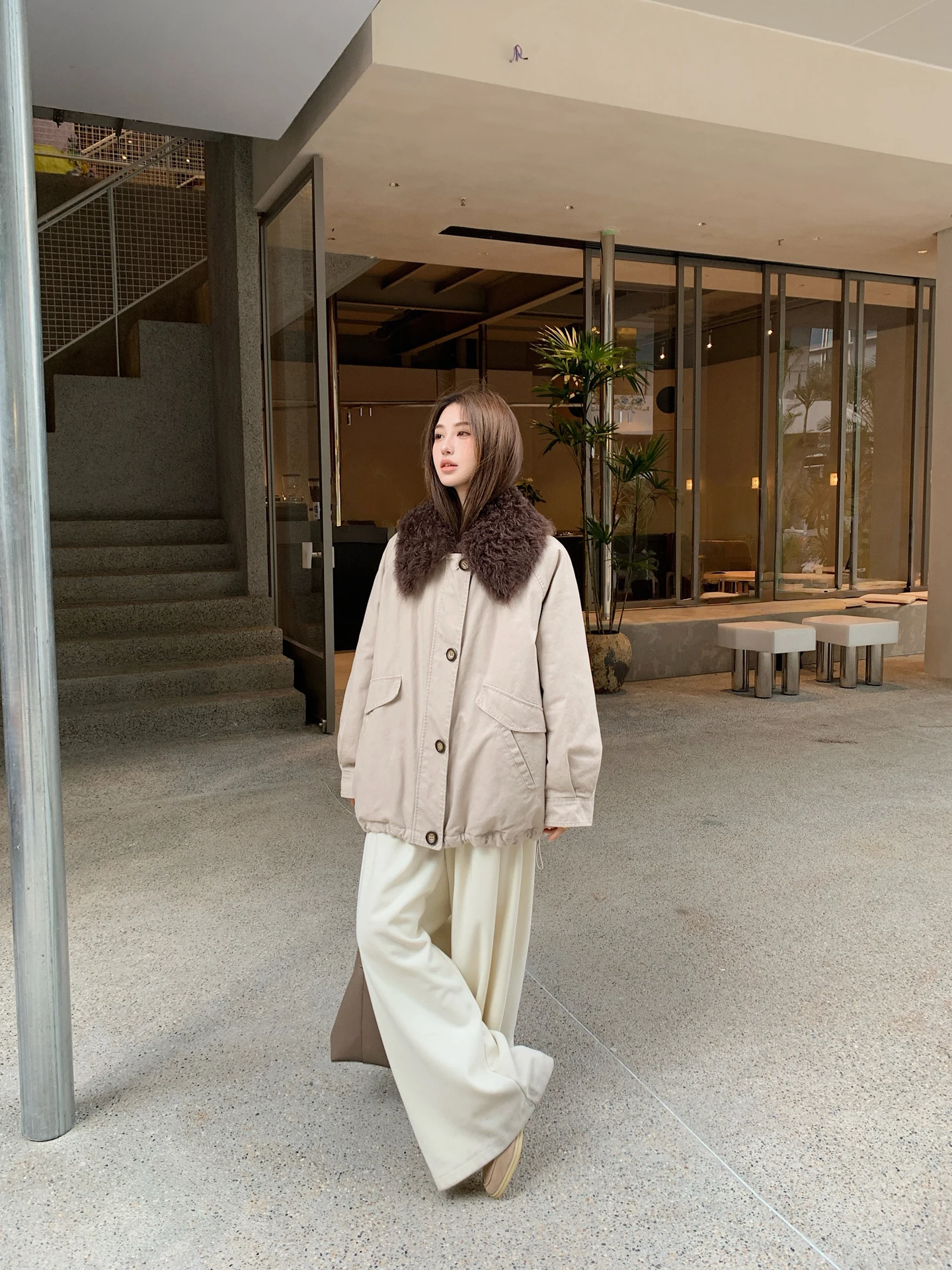 

Пуховик-парка Dublin Fog с воротником из овечьей шерсти, в стиле ретро, средней длины, с гусиным пухом, на молнии, с длинными рукавами, для повседневной носки