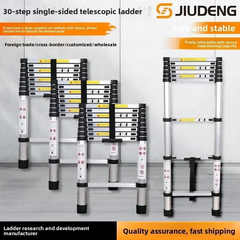 Manufacturer Customizes Single-sided Aluminum Alloy Telescopic Ladder Aluminum Alloy Single-sided Folding Ladder Household
