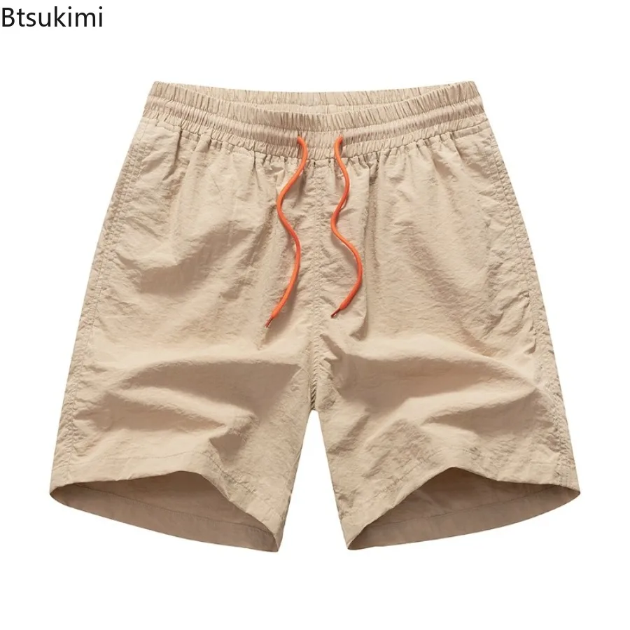 Summer Swimming Shorts Men Fashion Sport Breathable Elastic Waist Mesh Liner with Pocket Shorts Loose Beach Quick Drying Shorts