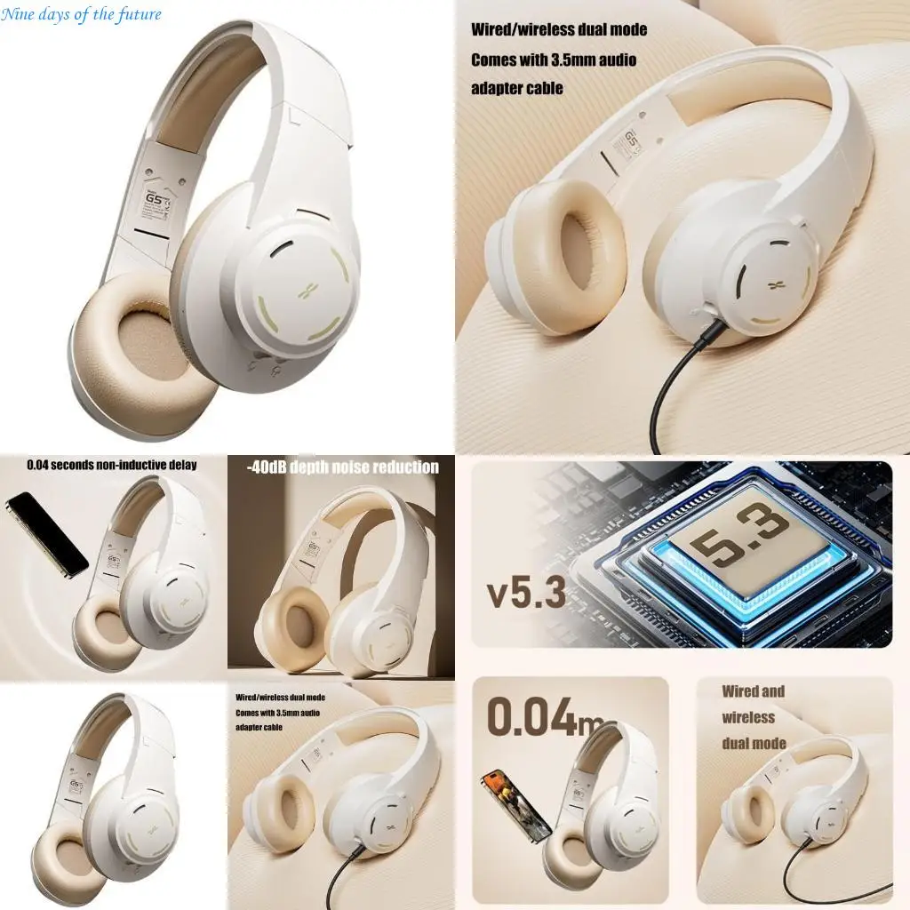 Bluetooth-compatible Headphone with Microphone Foldable Headsets Over Ear E65A