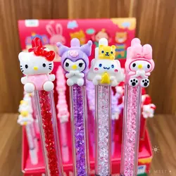 48pcs Sanrio Ballpoint Pen Hello Kitty Kuromi Melody Crystal Ball Pen Gel Pen Office Signature Pen School Supplies Stationery