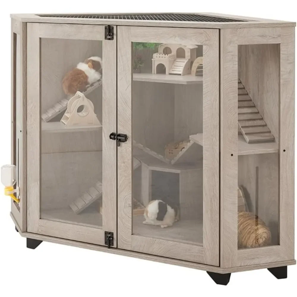 

Critter Nation Cage - Clear Acrylic Habitat with Ramp & House for Chinchillas, Rats, Hedgehogs & Small Pets