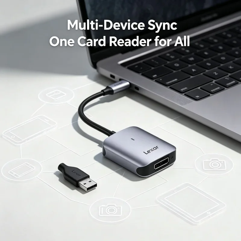 Lexar CFexpress Type A Card Reader USB-C with USB-A Adapter Memory Card Reader Wide Compatibility for Windows Mac Android Devic