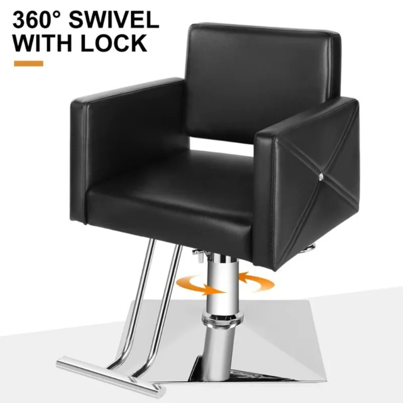Light Luxury Gold Plated Barber  Metal Hair Chair Premium Barber Shop Chair Salon Internet celebrity Barber