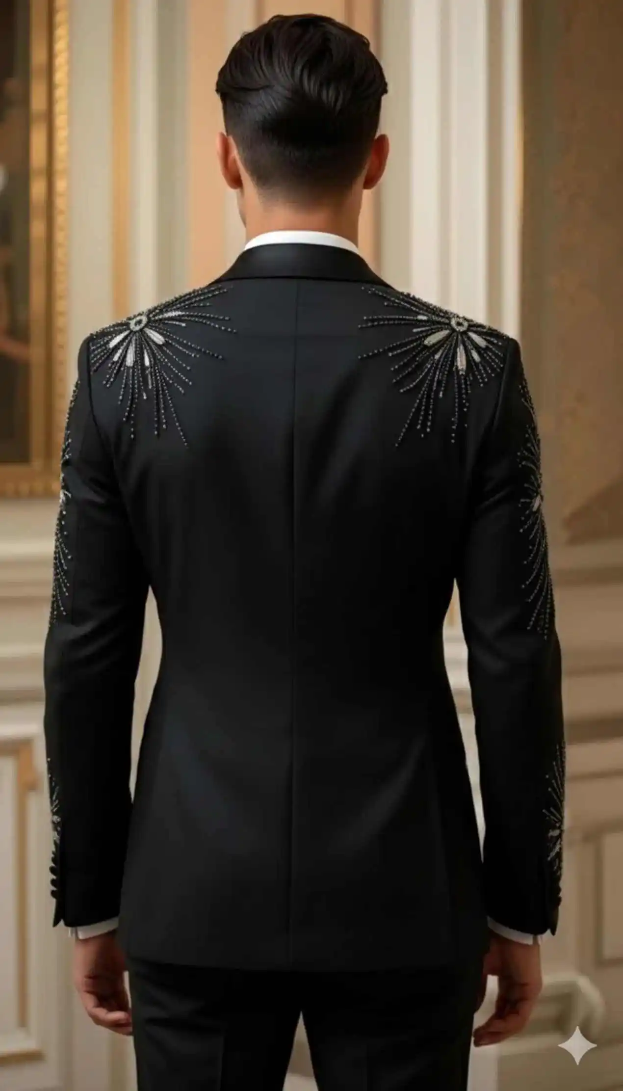 Luxus Hochzeit Männer Anzug Perlen Party Anzüge Schlank 2-teilig Mantel Hosen Maßgeschneiderte Bräutigam Smoking Formelle Anlässe Tragen Größe Angepasst