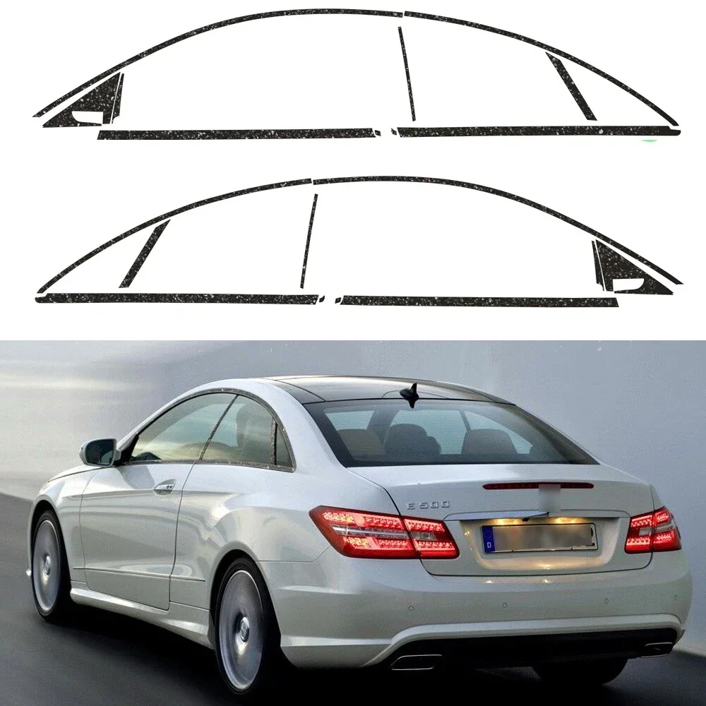 For Mercedes Benz E Class W207 2009-16 PVC Glossy Black Car Window Decorative Strip Stickers Car Exterior Protection Accessories