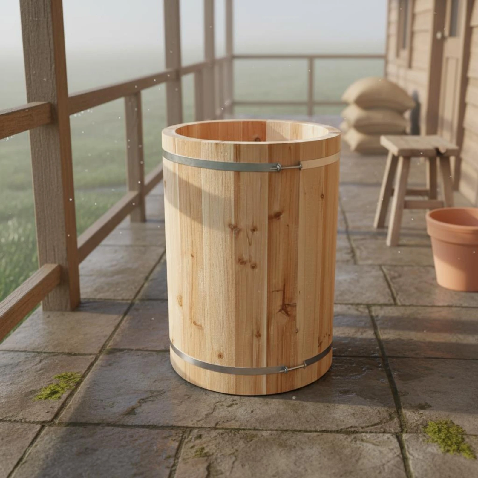 Traditional Round Beehive Handmade Wooden Beehive Barrel Beekeeping Equipment Sustainable for Beekeepers, Garden