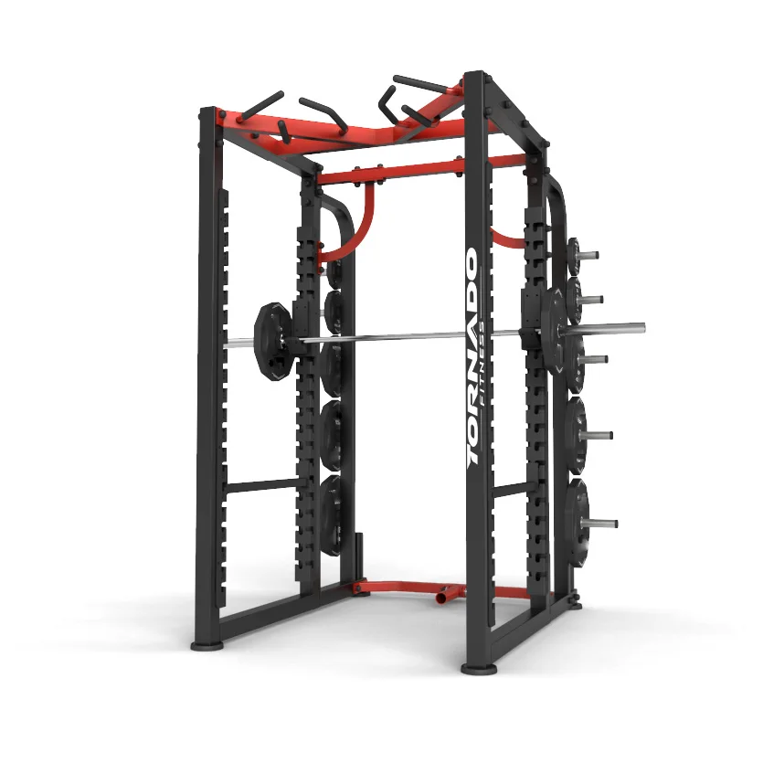 Commercial Gym Equipment Steel Plate Loaded Smith Fitness Machine With Half Rack