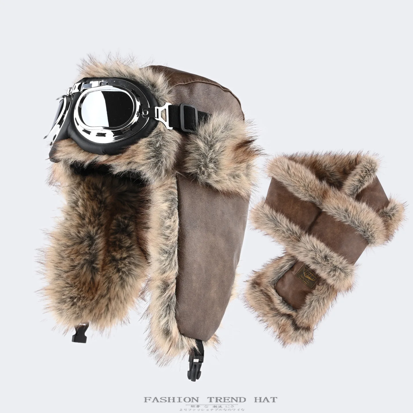 Winter Warm Faux Fur Trapper Hat Fleece Thickened Outdoor Cold Proof Men Hat Skiing Outdoor Riding Driving Women Hat