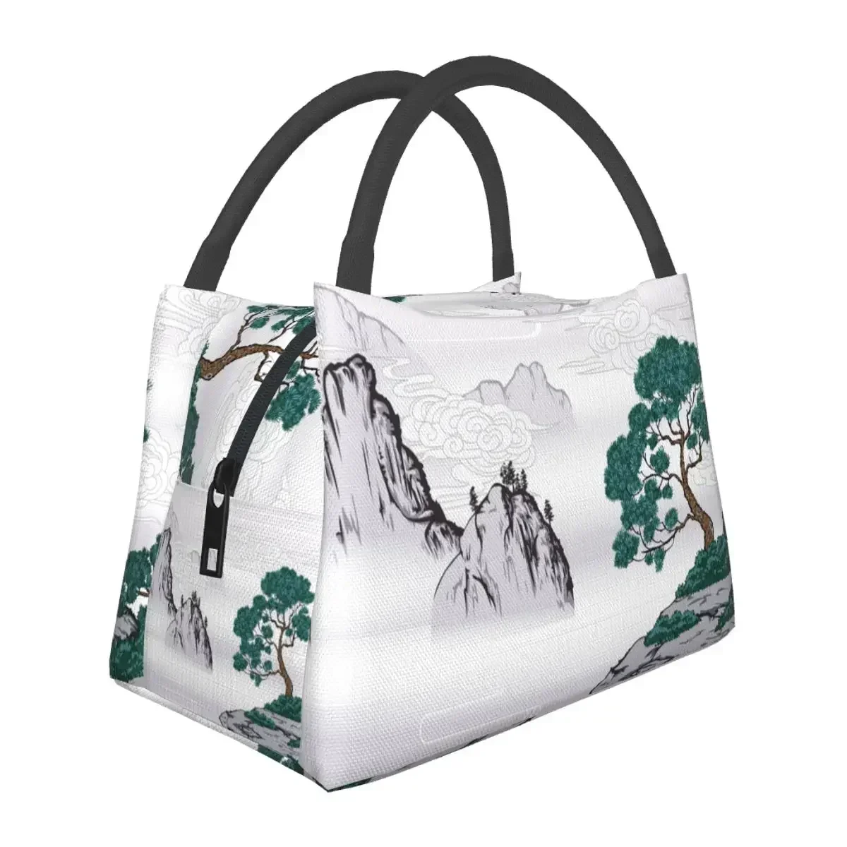 Chinese Painting Classic Landscape With Mountains Lunch Bags Accessories Insulated Oxford Cooler Bags Thermal Food Lunch Box