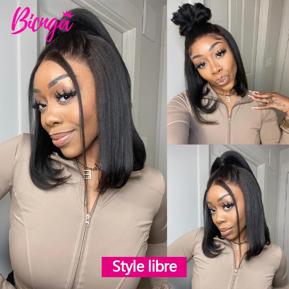 10inch Bob Hair Wig Human Hair Glueless Wig Human Hair Ready to Wear 4x4 Lace Frontal Closure Wigs for Women Cheap Short Bob Wig