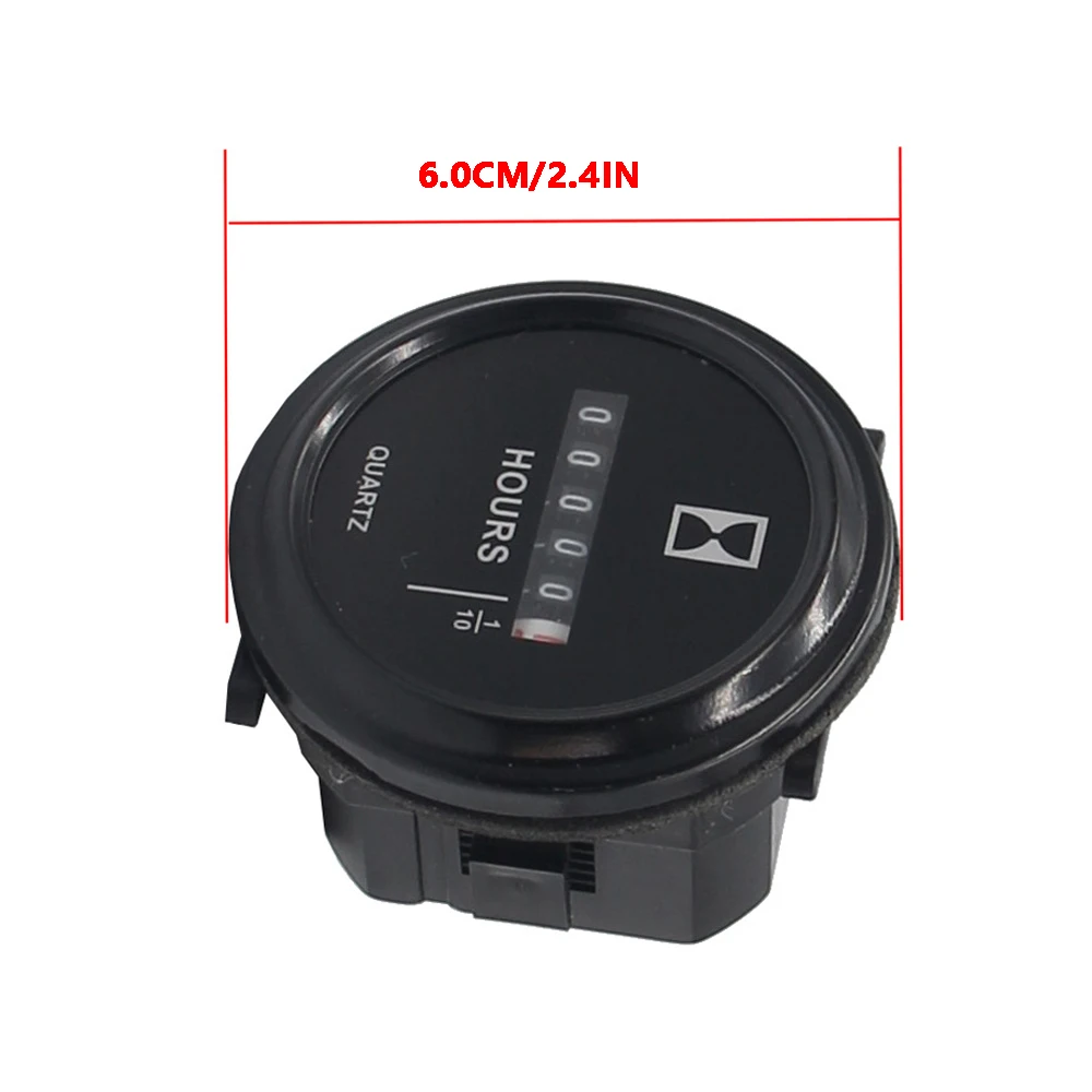 

Round Quartz Hourmeter Replacement for Boat Generator Motorcycle ATV UTV Lawn Mower Tractors Engine Round Hour Meter