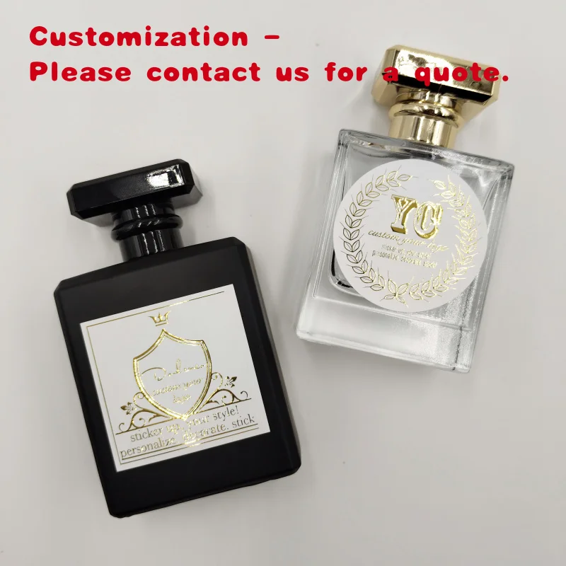 

custom.Advanced Fashion Design Metal Label Perfume Sticker Custom-Made Private Adhesive Candle Use