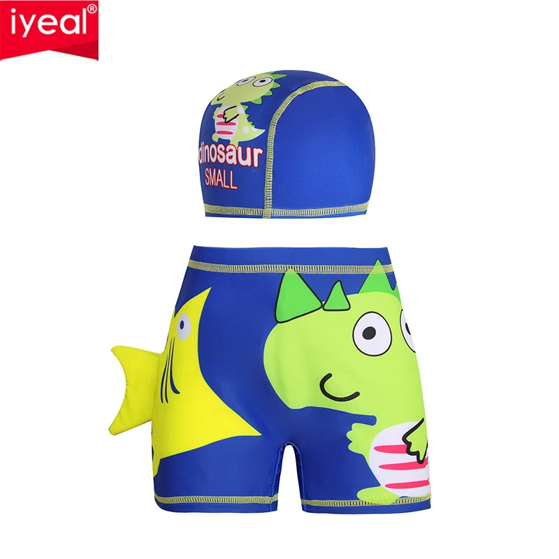 IYEAL  Children's Swimwear Boys' Korean Version Baby Swimwear 0-6 Years Old Baby Boys' Hat + Shorts Swimsuit