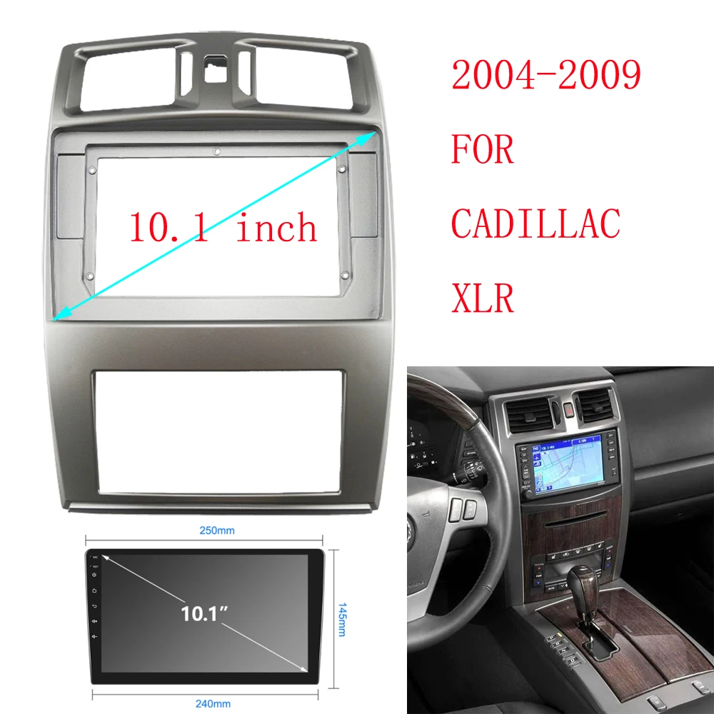 

WQLSK 2 DIN 10.1 Inch Car Frame Fascia Adapter Android Radio Dash Fitting Panel Kit For Cadillac Xlr 2004-2009