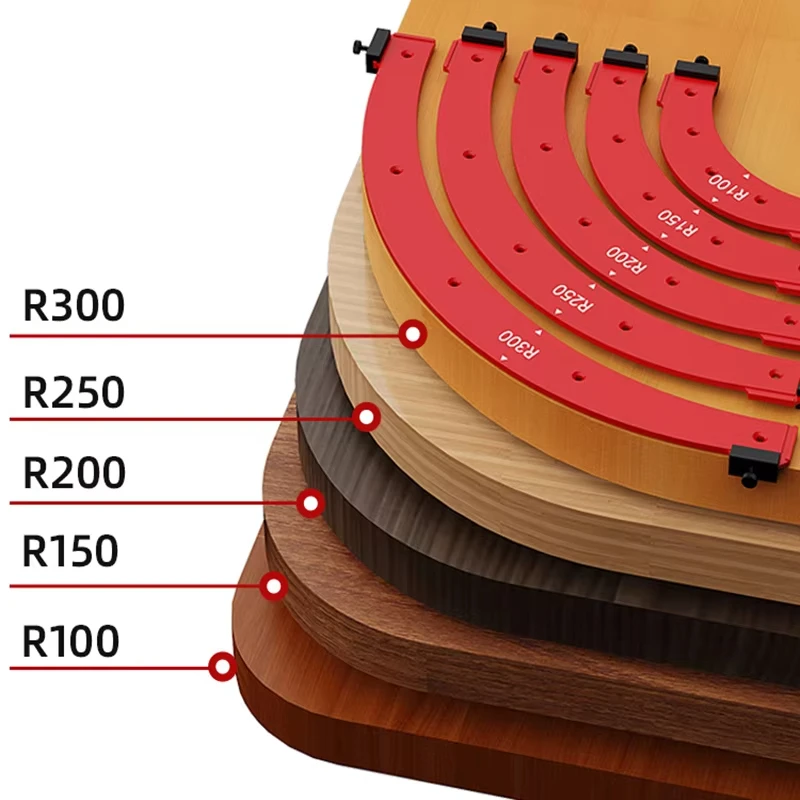 5Pcs Radius Corner Jigs for Wood Working, Woodworking Round Corner Radius Templates, Radius Jig Corner Radius Routing Templates