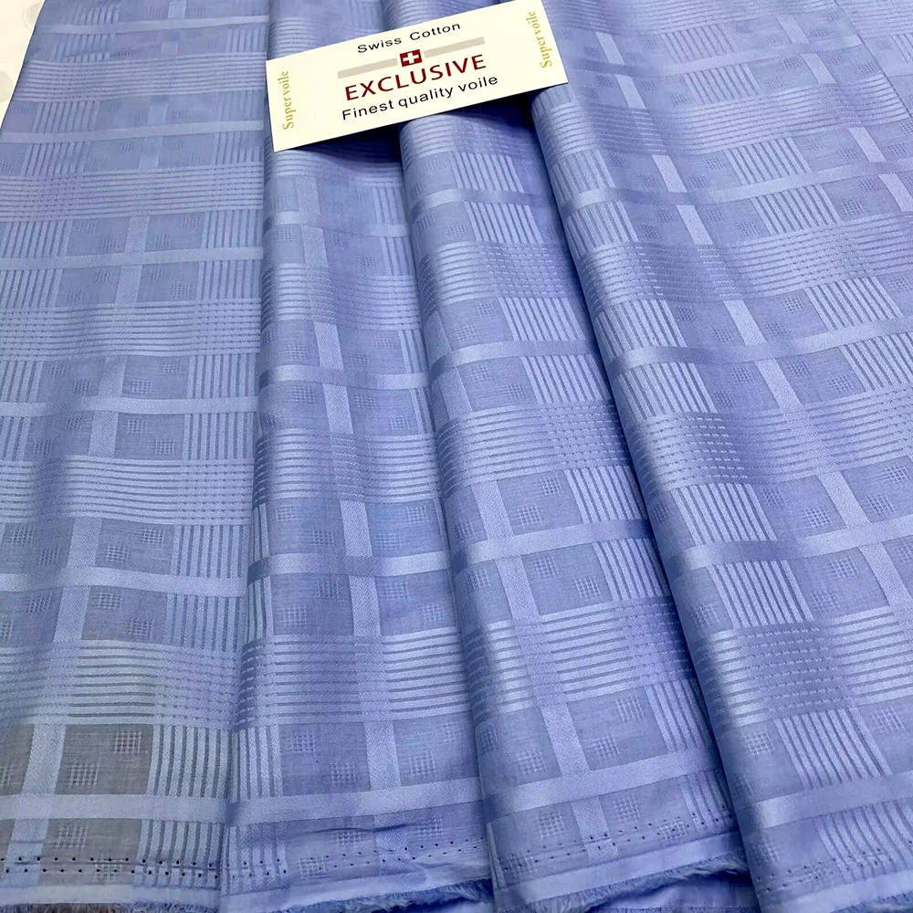 5 Yards Swiss Premium cotton Fabric for Men Cloth Material 2024 New African Atiku 100% Cotton Material for Man Garment