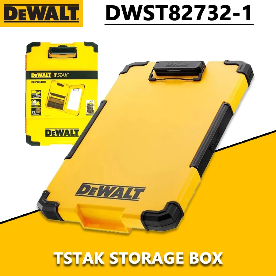 DEWALT DWST82732-1 TSTAK Clipboard Organiser LED Light Internal Pouch Metal Clip Portable Folder File Board