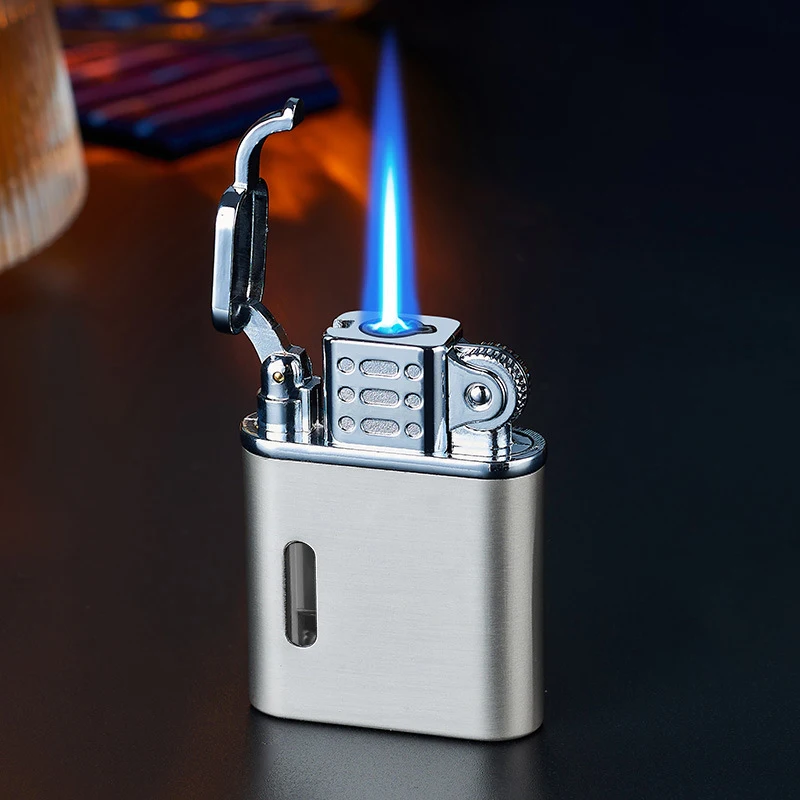 360° Embossed Tangcao Turntable Lighter Metal Windproof Red Flame Straight Gas Torch Cigar Unusual Lighter Men\'S Gift 2024New