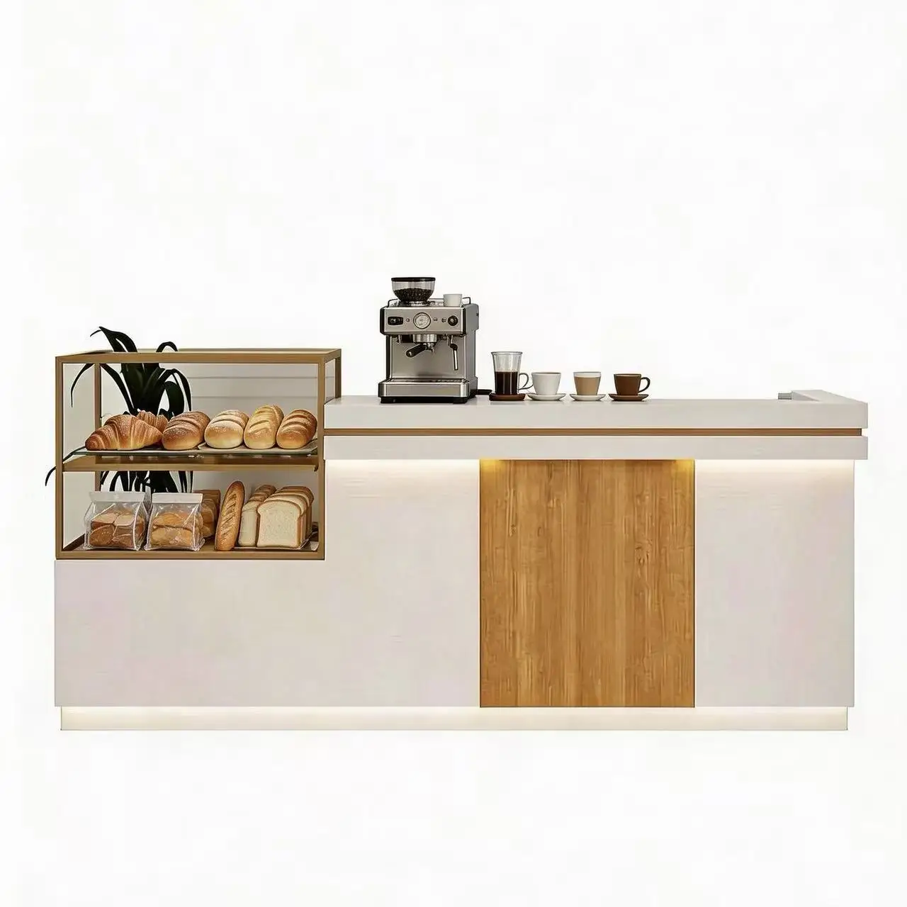 

jk-Customized Painted Wood Checkout Counter for Bakery Restaurant White Checkout Counter&