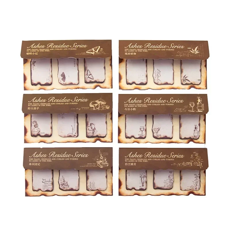 60 Lembar Perlengkapan Sekolah Catatan Memo Abu Lengket Setelah Suara Terbakar Buku Pegangan Bahan Dekorasi Bantalan Tulis Buku Catatan 196*100MM