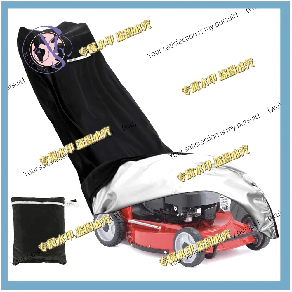 Lawn Mower Cover 210D Polyester With Draw String Storage Bag Waterproof Dust Rain Proof For Outdoor Garden Sunscreen Tractor