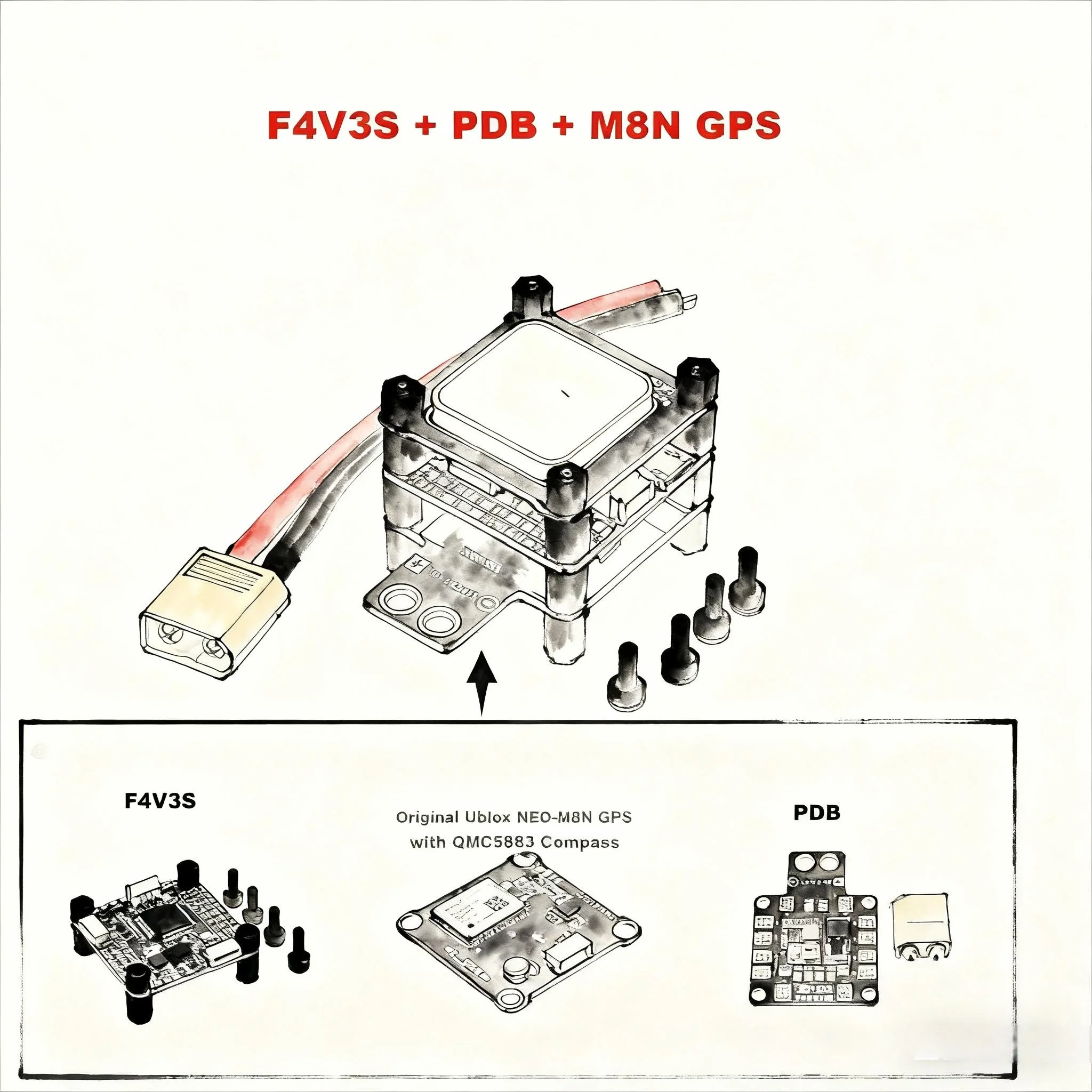 

FPV F4 V3 F4 V3S M8N GPS LC Betaflight Плата контроллера полета Барометр OSD TF BN880 Квадрокоптер RC Дрон FPV Racing