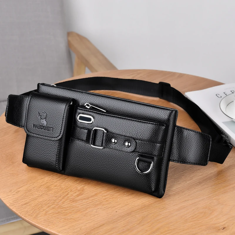 Waist Packs Men Top PU Fanny Bag for Phone Pouch Messenger Bags Fanny Pack Male Travel Waist Bag Fashion Motorcycle Sac Banane