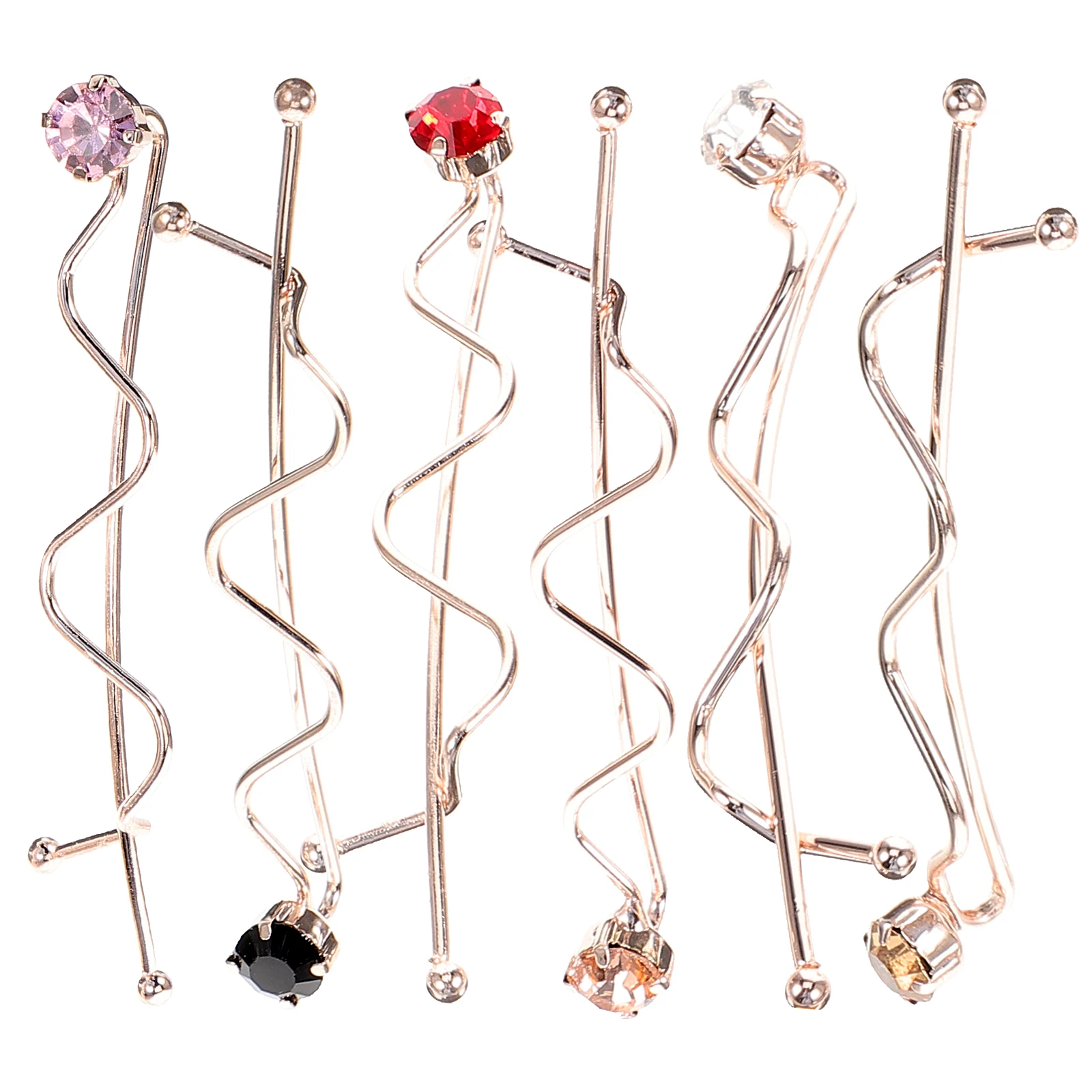 

6pcs Rhinestone Hair Clips Shiny Small Barrettes for Women Teen Girls with Thin Hair Side Bangs Decorative Accessories