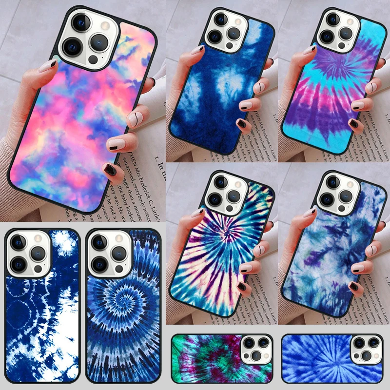 Blue Tie Dye Phone Case cover For iPhone 14 13 15 16 Pro Max Coque 12 11 Pro Max For Apple 8 PLUS 7 6S fundas